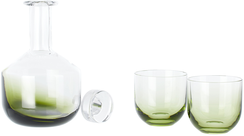 Tom Dixon Green Tank Whiskey Gift Set, 3 Pcs In Tank Green