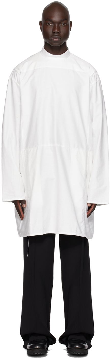 Shop Nicolas Andreas Taralis Off-white Slub Shirt In 8 Ecru