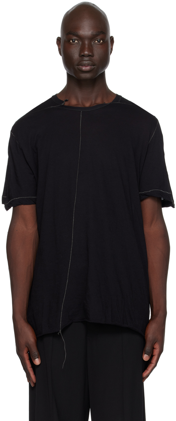 Nicolas Andreas Taralis Black Loose Thread T-shirt In 0 Black