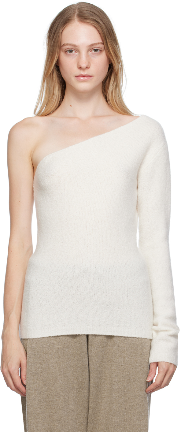 Shop Lisa Yang Off-white Forrest Sweater In Cx Cream Bouclã¨