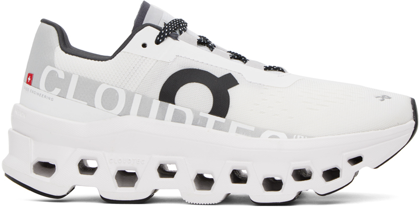On White Cloudmster Sneakers In Undyed-white | White