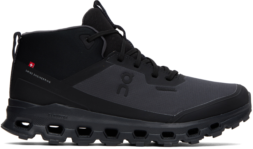Shop On Black & Gray Cloudroam Waterproof Sneakers In Black/eclipse