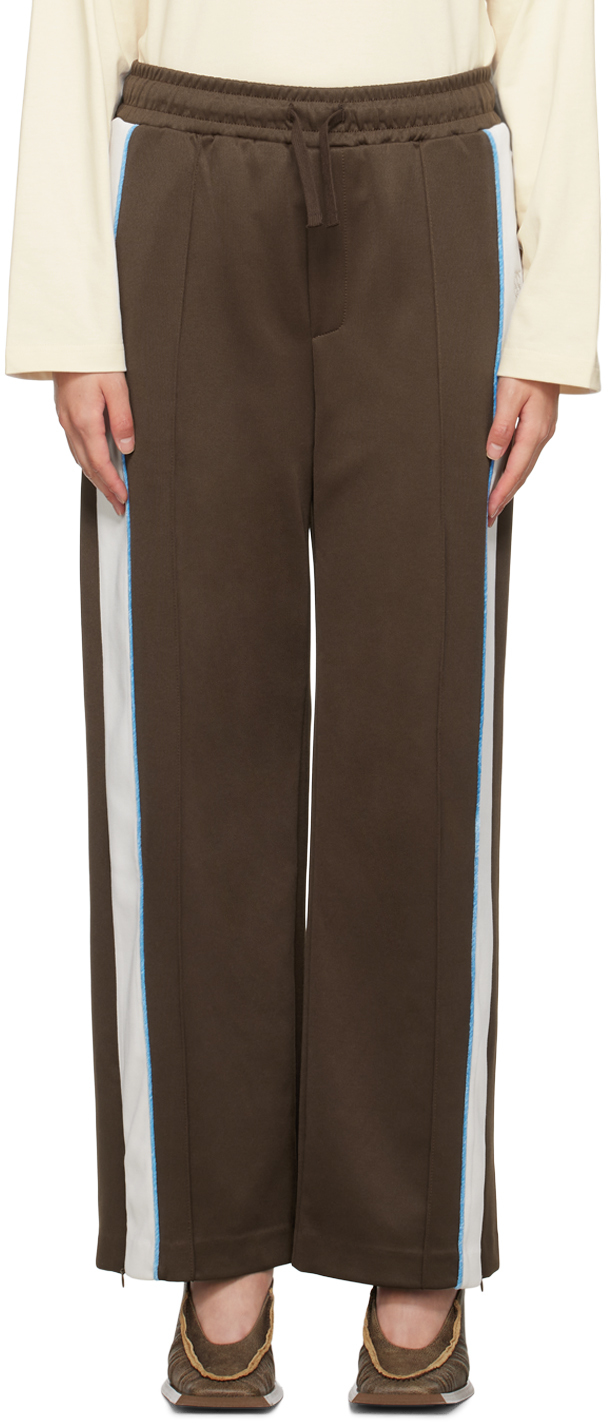 Brown Vented Lounge Pants by Kijun on Sale