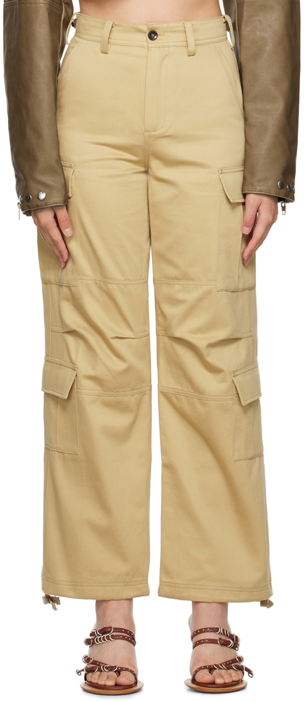 Beige Flap Pocket Trousers