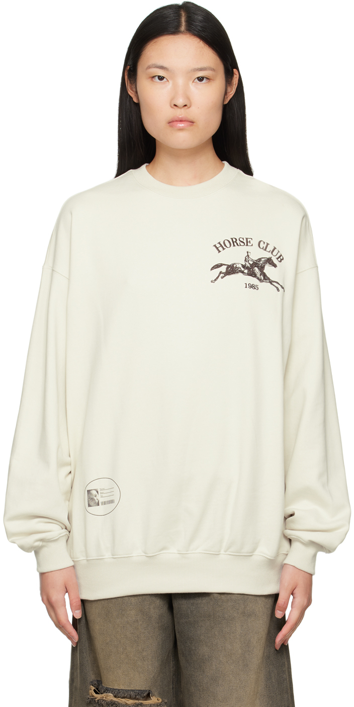 Kijun Off-white 'horse Club' Sweatshirt In Cream
