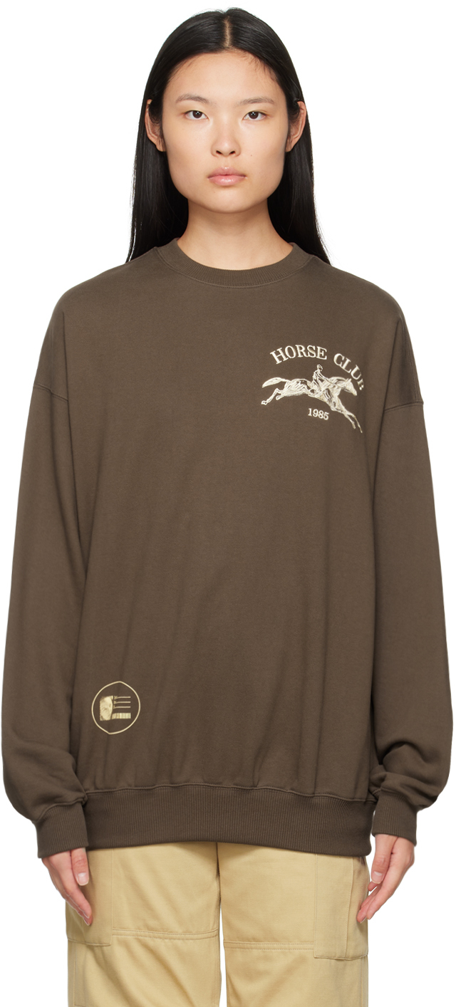 Kijun: Brown Graphic Sweatshirt | SSENSE