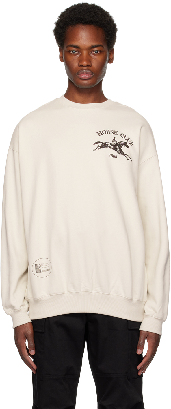 Kijun Off-white 'horse Club' Sweatshirt In Cream