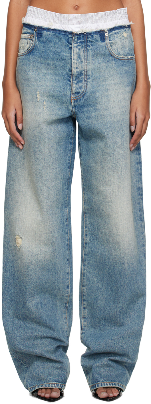 Shop Darkpark Blue Claire Jeans In Medium Wash Droplet