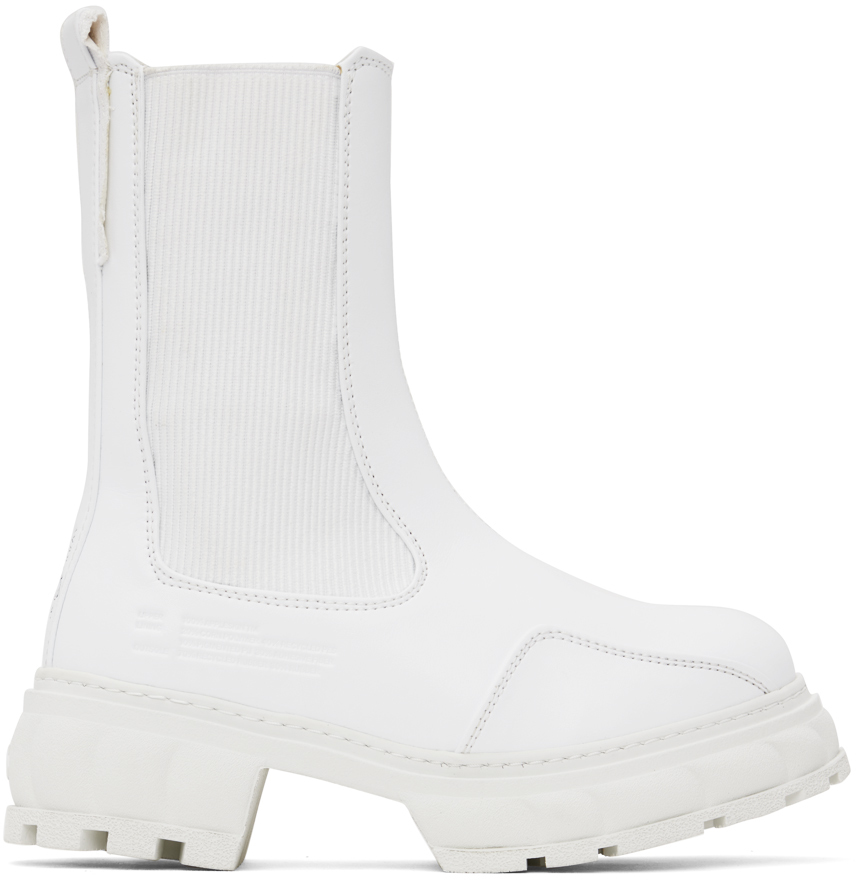 Viron White Paradigm Chelsea Boots In 100 White