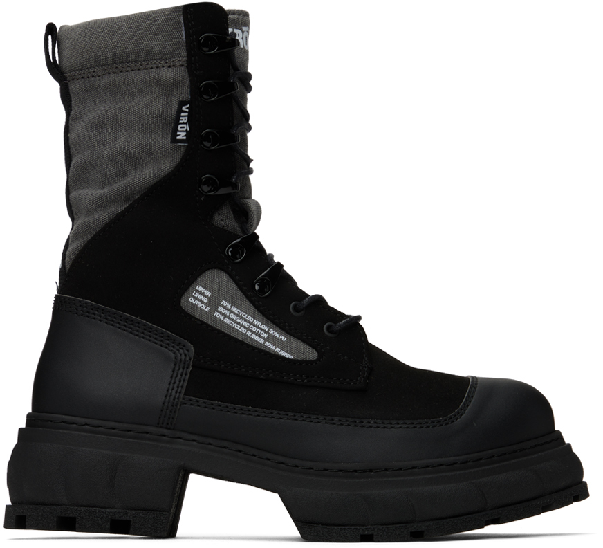 Viron Black Venture Boots In 990 Black