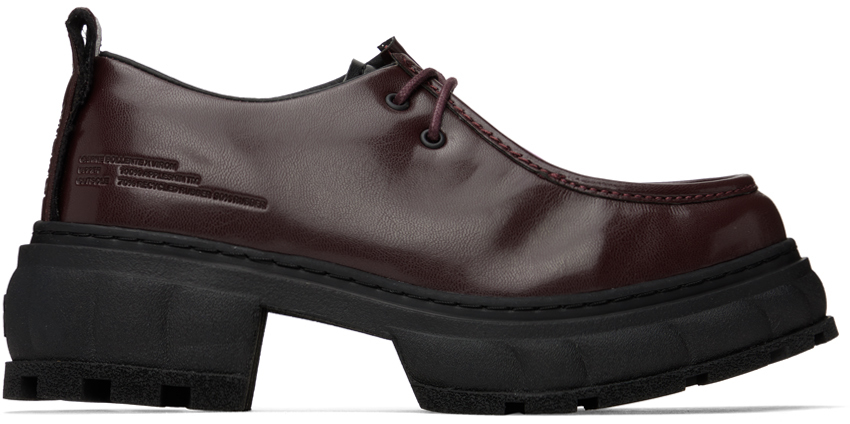 Burgundy Carne Bollente Edition New Order Oxfords by Virón on Sale