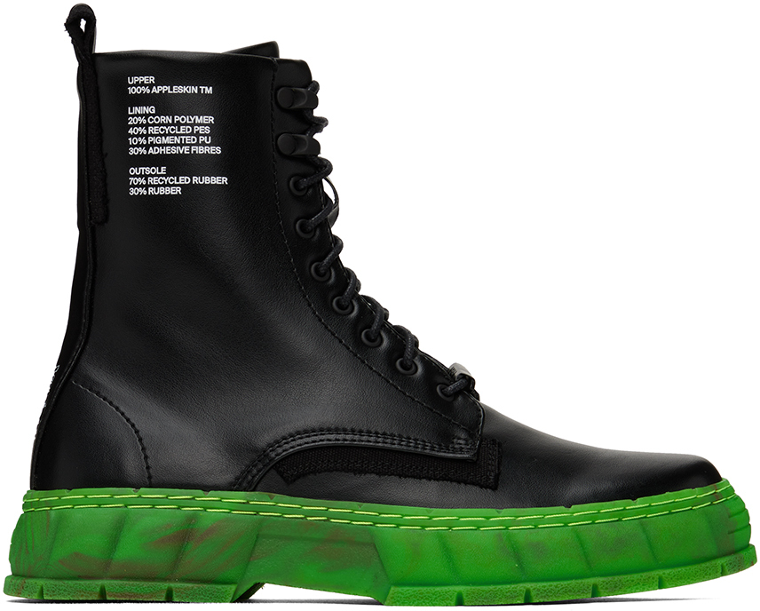 Viron Black & Green 1992 Boots In 955 Black/neon