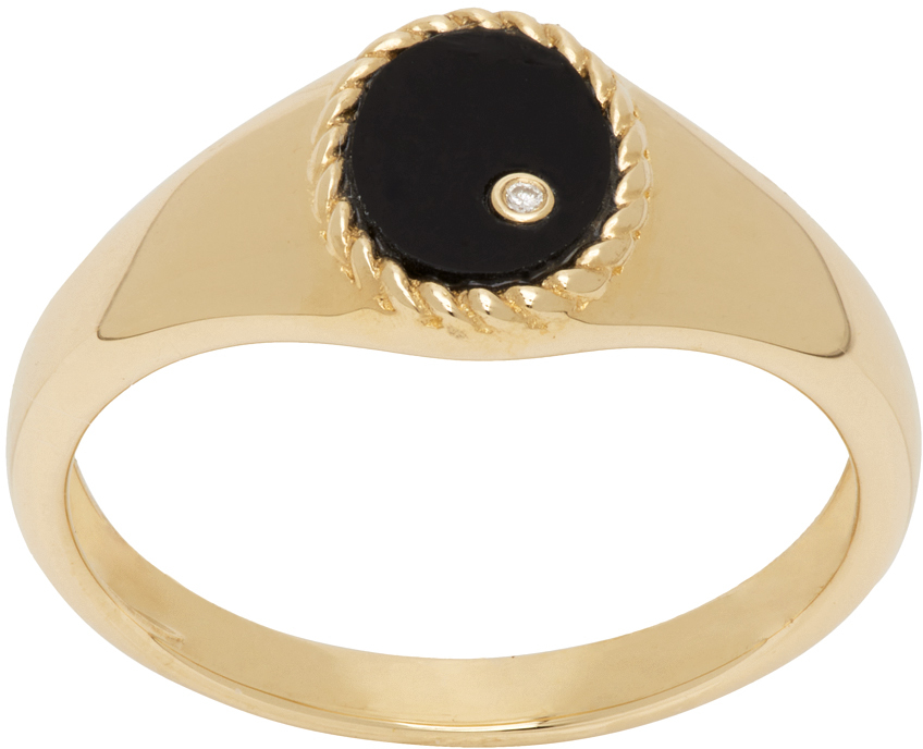 YVONNE LÉON GOLD BABY CHEVALIERE OVALE RING