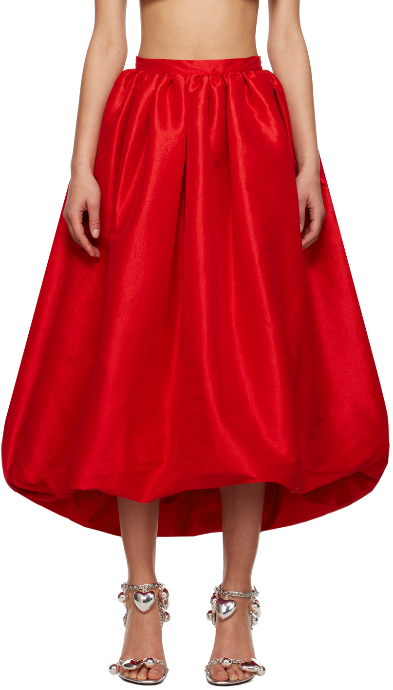 Kika Vargas SSENSE Exclusive Red Nina Midi Skirt