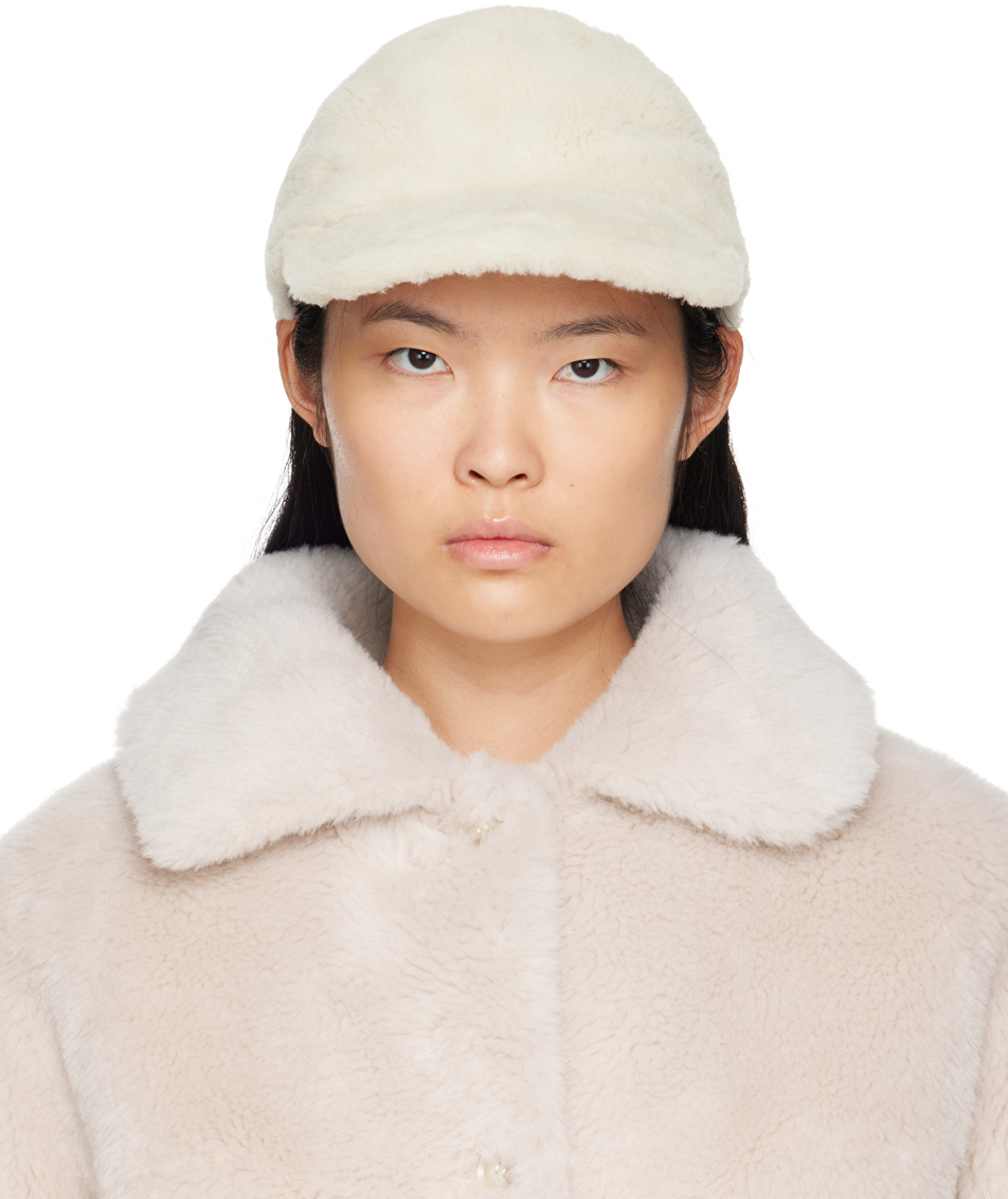 White Curly Shearling Cap