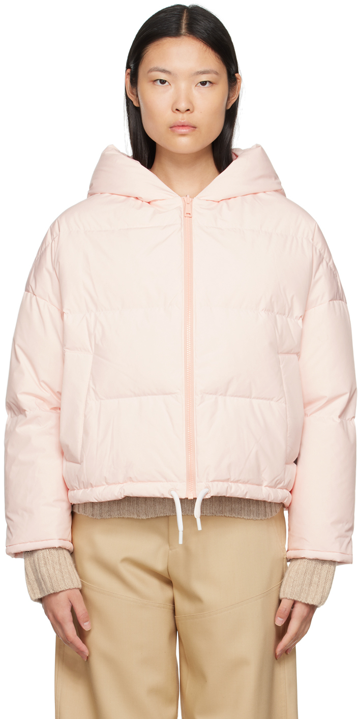 Yves Salomon Pink Reversible Down Jacket In A5089 Rosewater