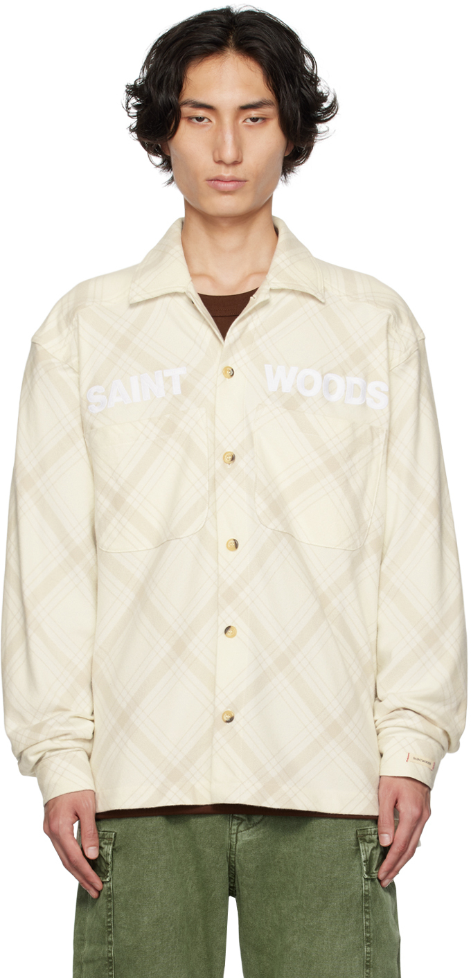 Shop Saintwoods Off-white Unlined Shirt In Bone