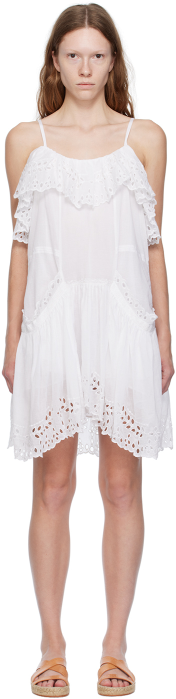 Shop Isabel Marant Étoile White Keoly Minidress In 20wh White