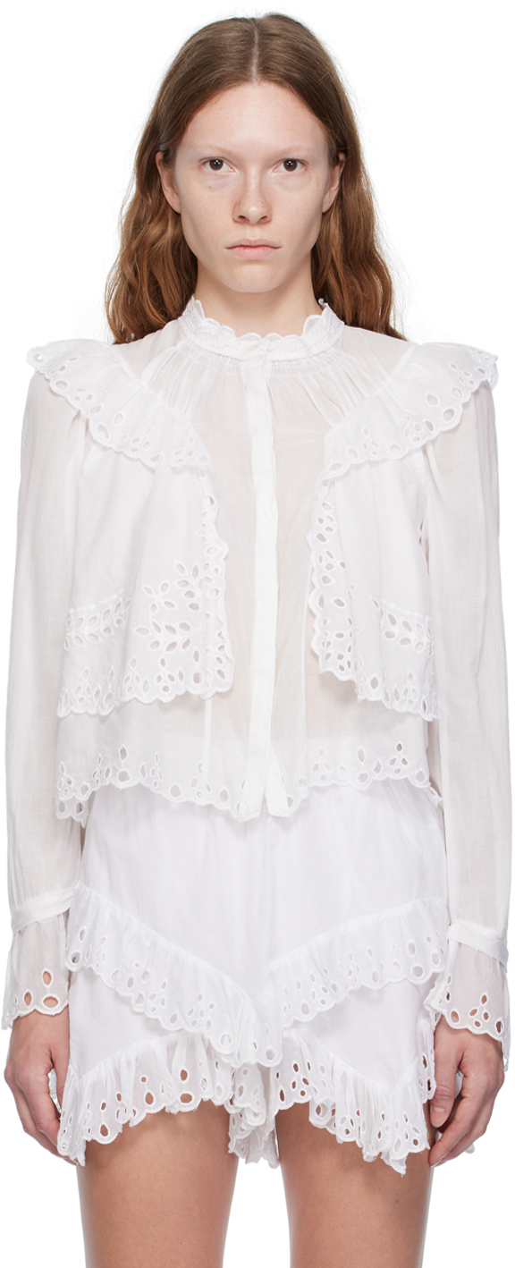 Shop Isabel Marant Étoile White Kelmon Shirt In 20wh White