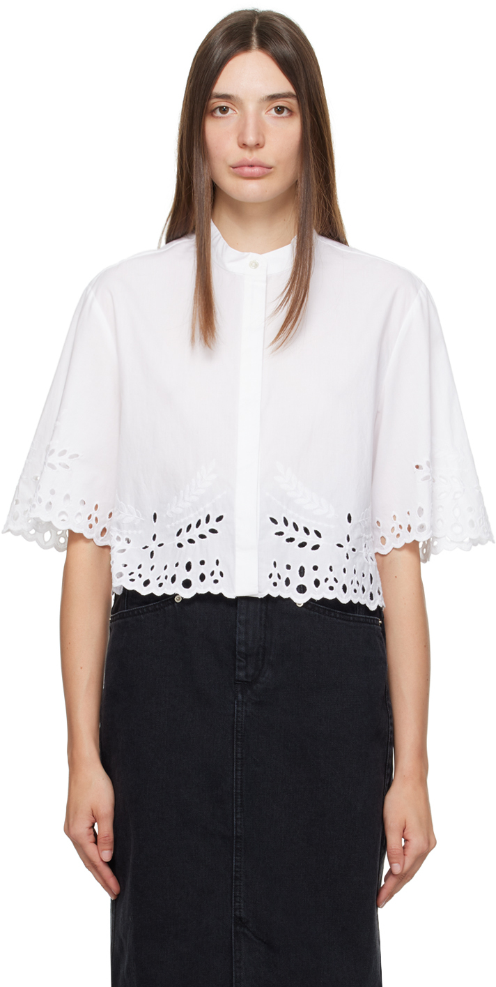 Shop Isabel Marant Étoile White Rommy Shirt In 20wh White