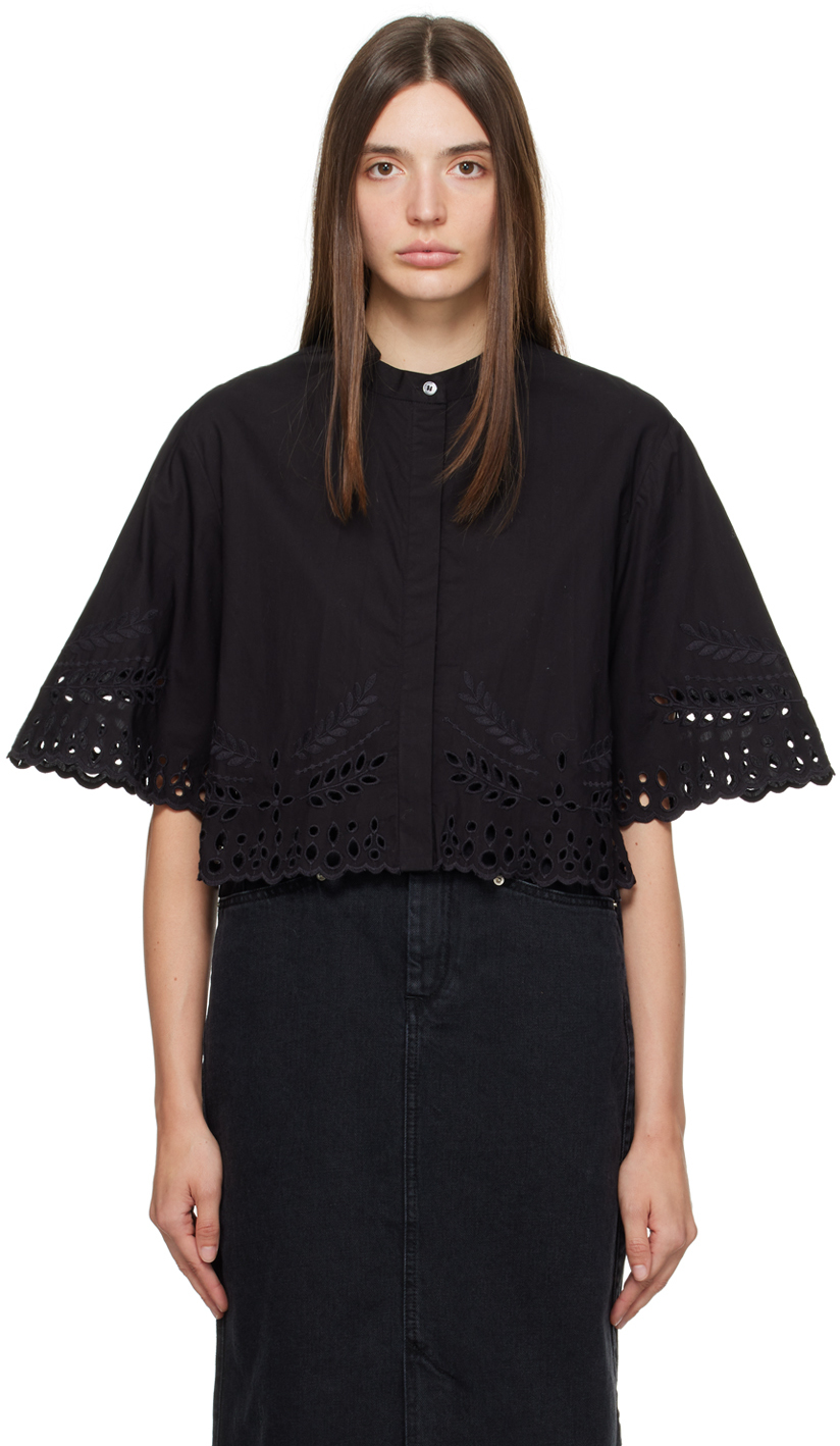 Shop Isabel Marant Étoile Black Rommy Shirt In 01bk Black