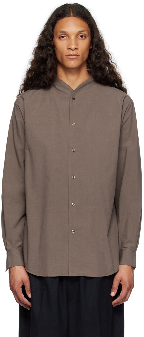 Gray Stand Collar Shirt