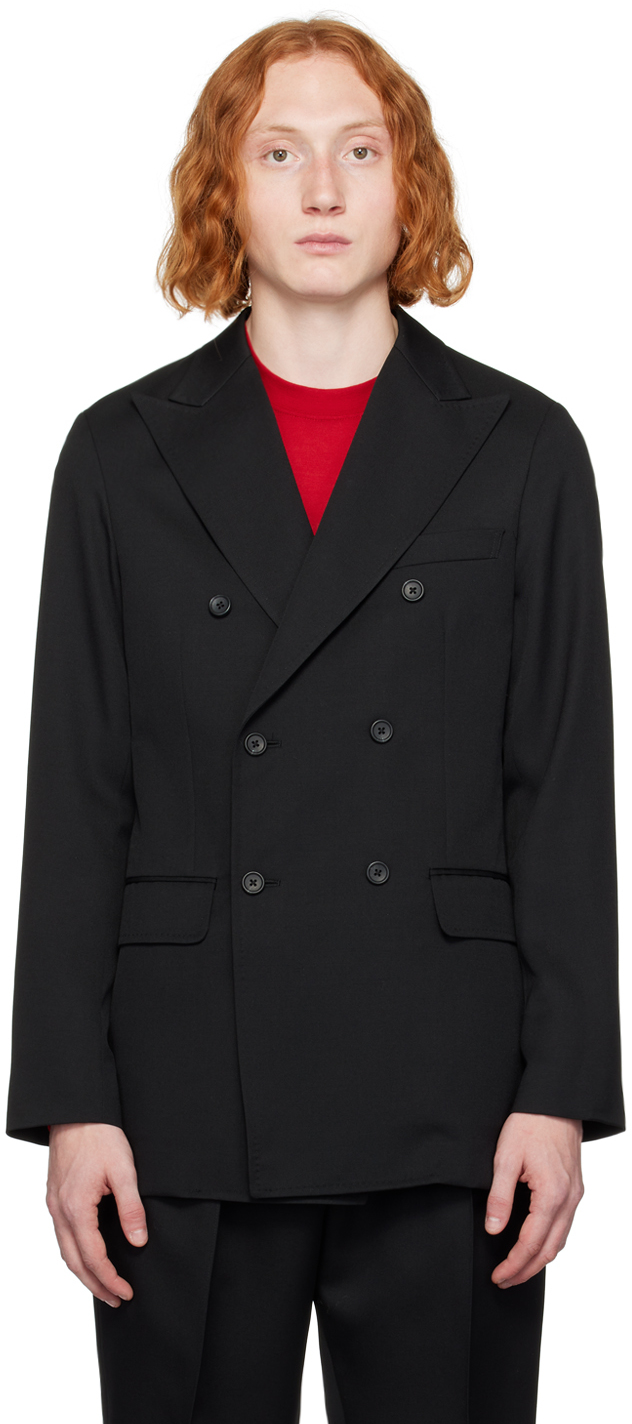 RAINMAKER KYOTO: Black Double-Breasted Blazer | SSENSE