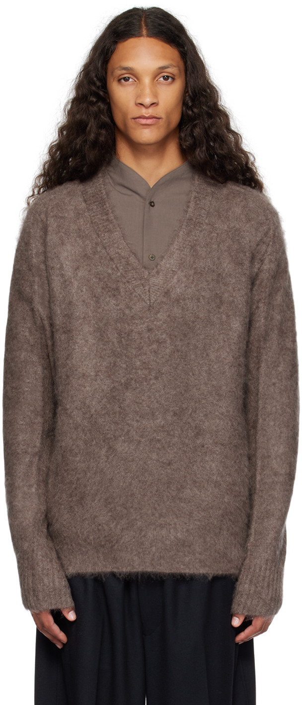 Brown V-Neck Sweater