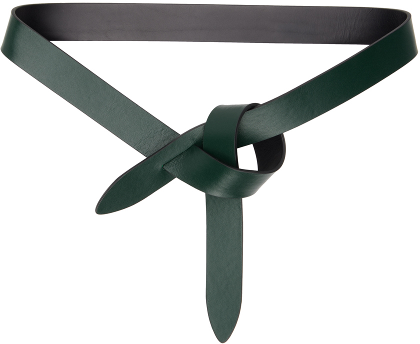 Isabel Marant Green & Black Lecce Reversible Belt In Dgbl Dark Green/blac