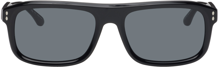 Isabel Marant Black Rectangular Sunglasses In 807 Black