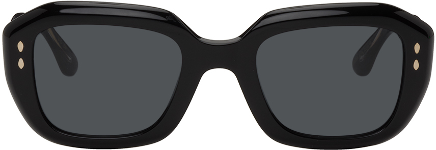 Isabel Marant Black Geometric Sunglasses In 807 Black