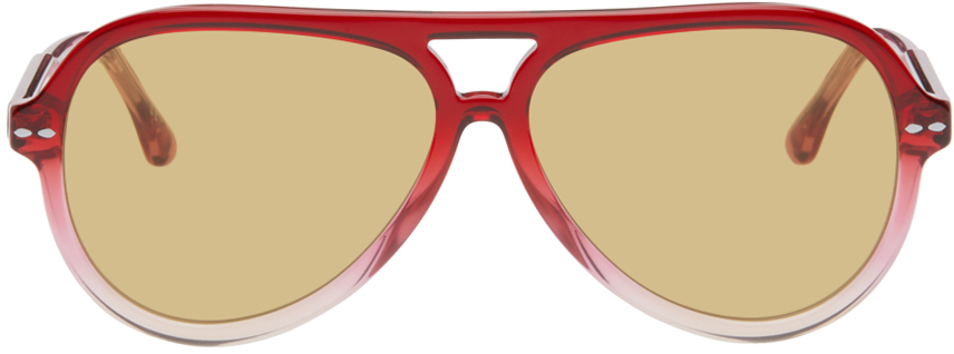 Pink & Red Aviator Sunglasses