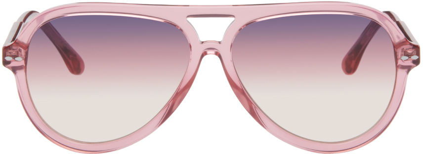 Isabel Marant Pink Aviator Sunglasses In 035j Pink