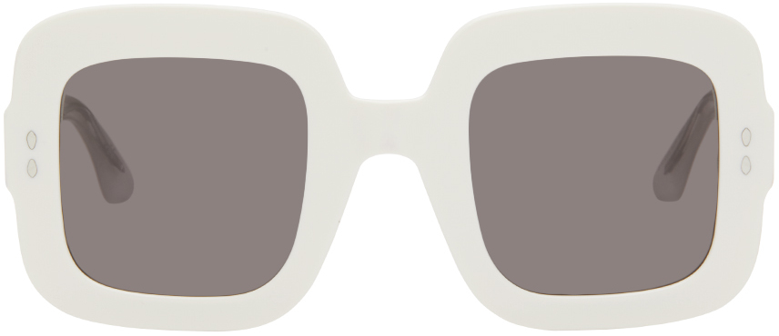 Isabel Marant White Square Sunglasses In 0szj Ivory