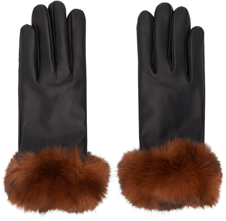Ernest W. Baker Black Leather Gloves
