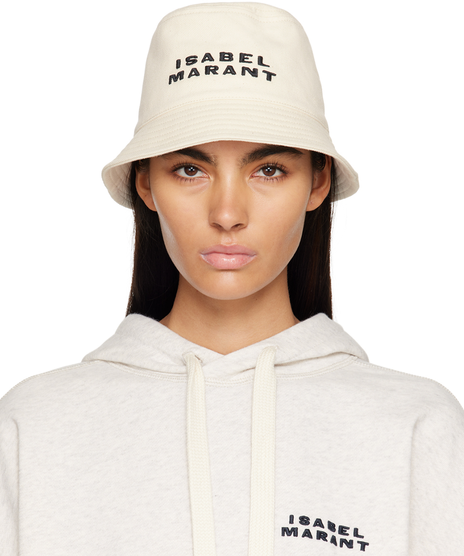 Isabel Marant Off-white Haley Bucket Hat In Ecbk Ecru/black