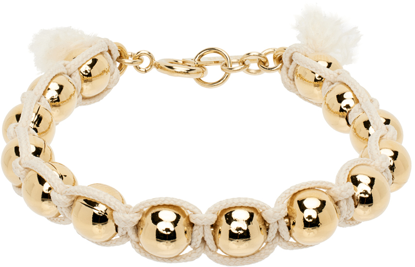Shop Isabel Marant Beige & Gold Bonni Bracelet In 23ec Ecru
