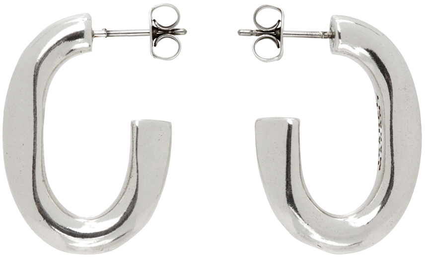 Plain sterling silver hot sale hoop earrings