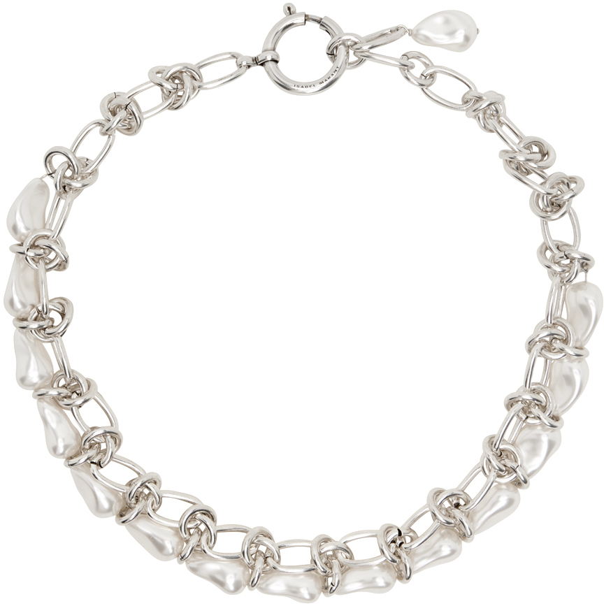 Isabel Marant: Silver Rain Drop Necklace | SSENSE Canada