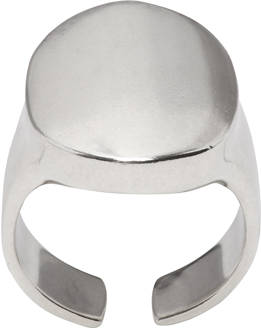 Silver Open Band Signet Ring