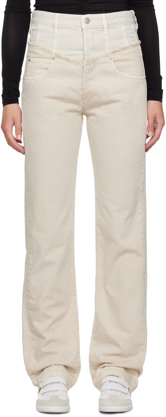Beige Noemie Jeans by Isabel Marant on Sale