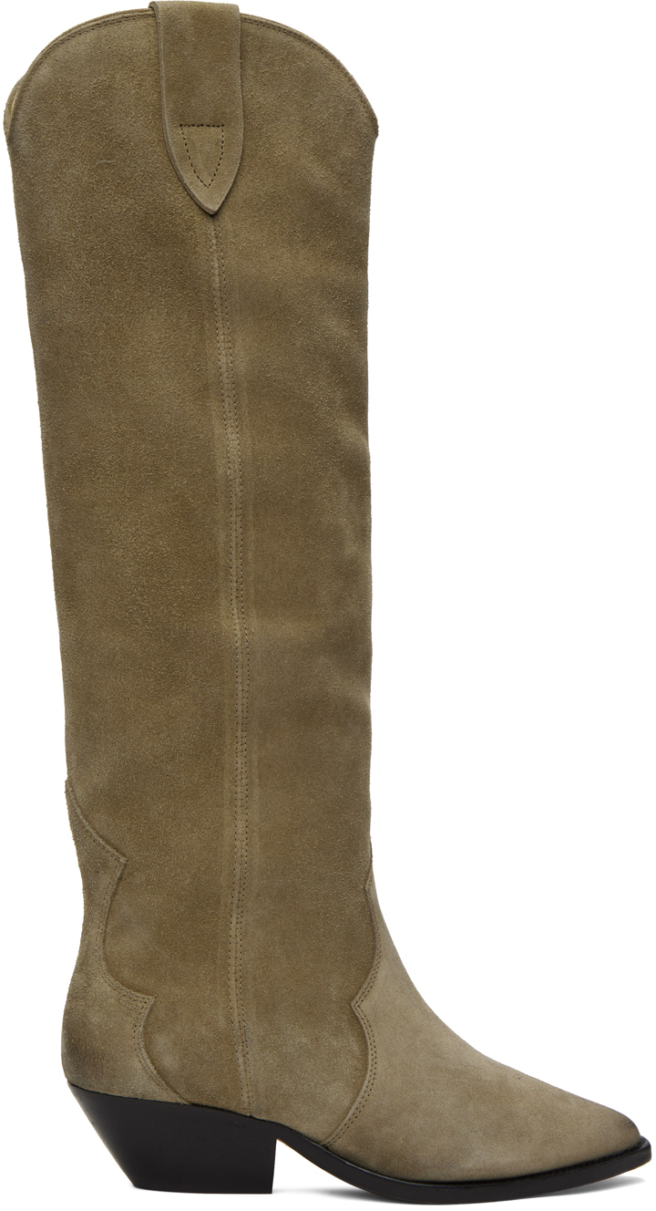 Isabel Marant Taupe Denvee Boots SSENSE UK