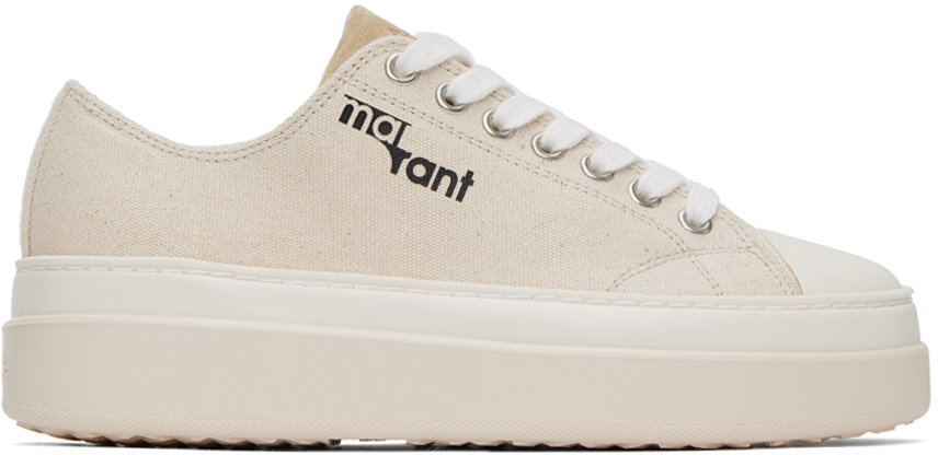 Shop Isabel Marant Off-white Austen Sneakers In 23ec Ecru