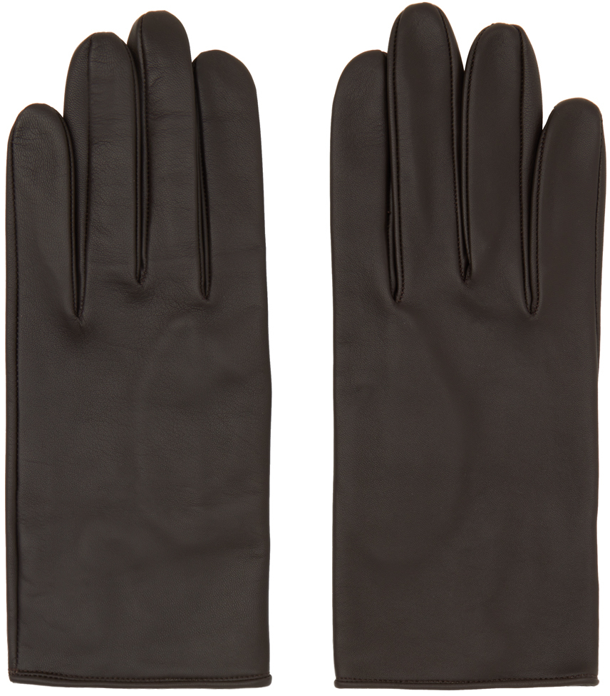 Brown Press-Stud Gloves