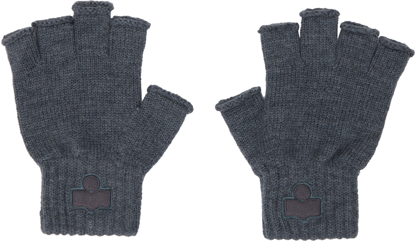 Isabel Marant Grey Blaise Fingerless Gloves In 02an Anthracite