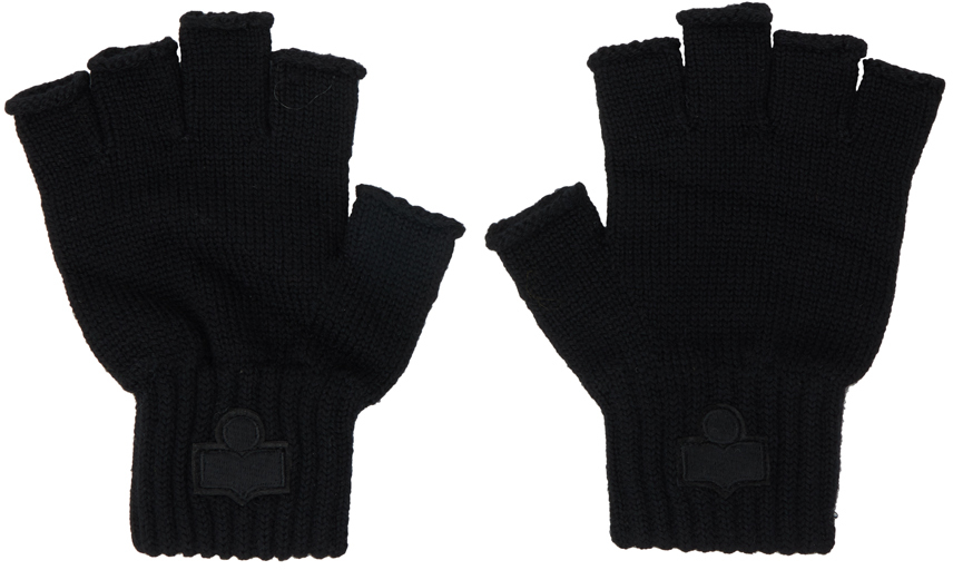 Isabel Marant Black Blaise Fingerless Gloves In 01bk Black