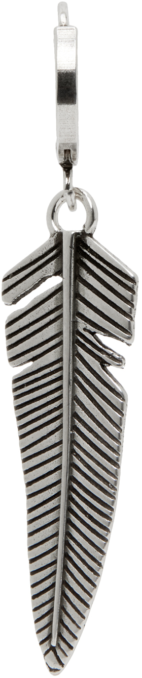 Isabel Marant Silver Graphic Single Earring In 08si Silver