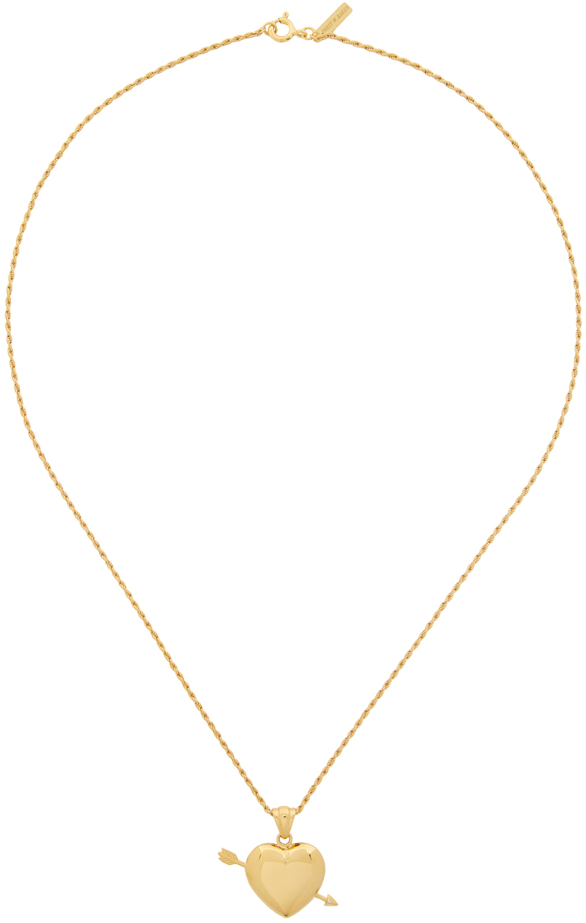 Gold Cupid Necklace by Ernest W. Baker on Sale