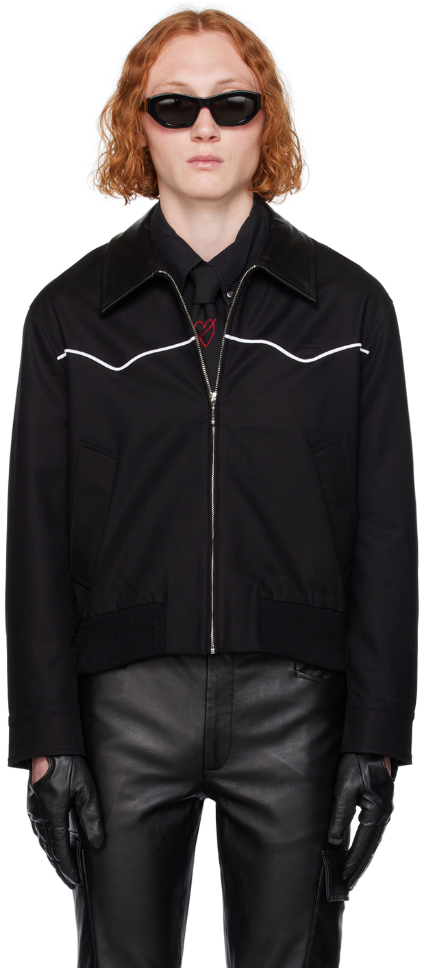 Ernest W. Baker Black Varsity Jacket | Smart Closet