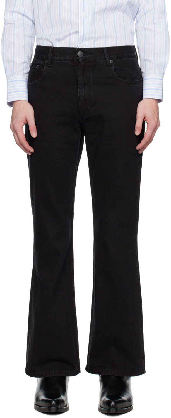 Black Flared Jeans by Ernest W. Baker on Sale